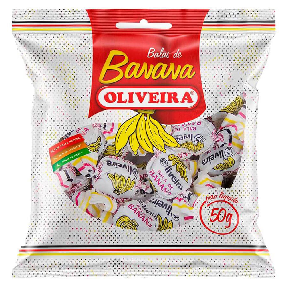 Bala Mastigável Oliveira Banana 50g