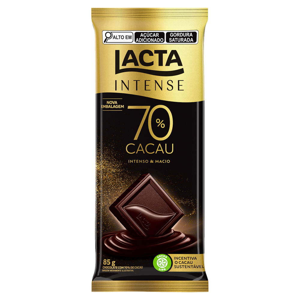 Chocolate em Barra Lacta Intense 70% Cacau 85g