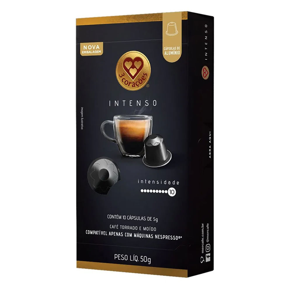 Café em Cápsula 3 Corações Espresso Intenso | Com 10 Cápsulas