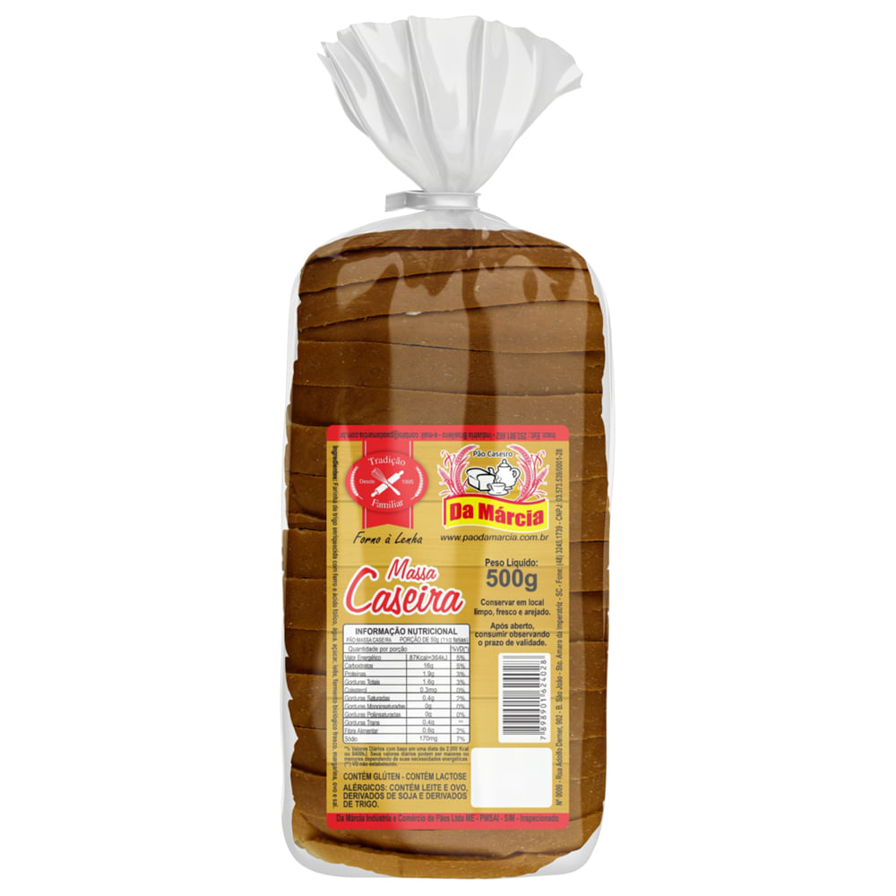 Pão de Forma Da Márcia Caseiro 500g