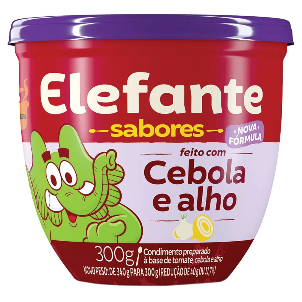 Extrato de Tomate Elefante Cebola e Alho Pote 300g