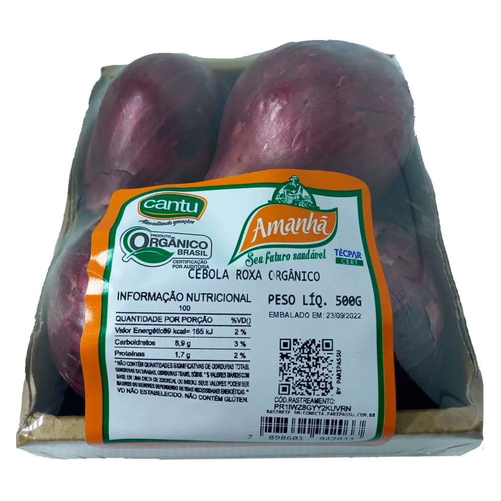 Cebola Roxa Amanhã Orgânica 500g