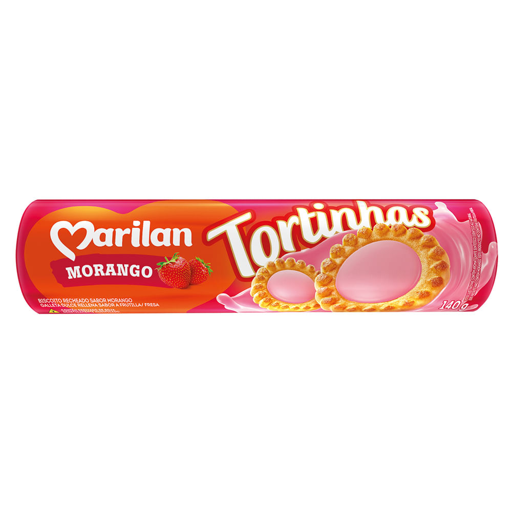 Biscoito Recheado Marilan Tortinha Morango 140g