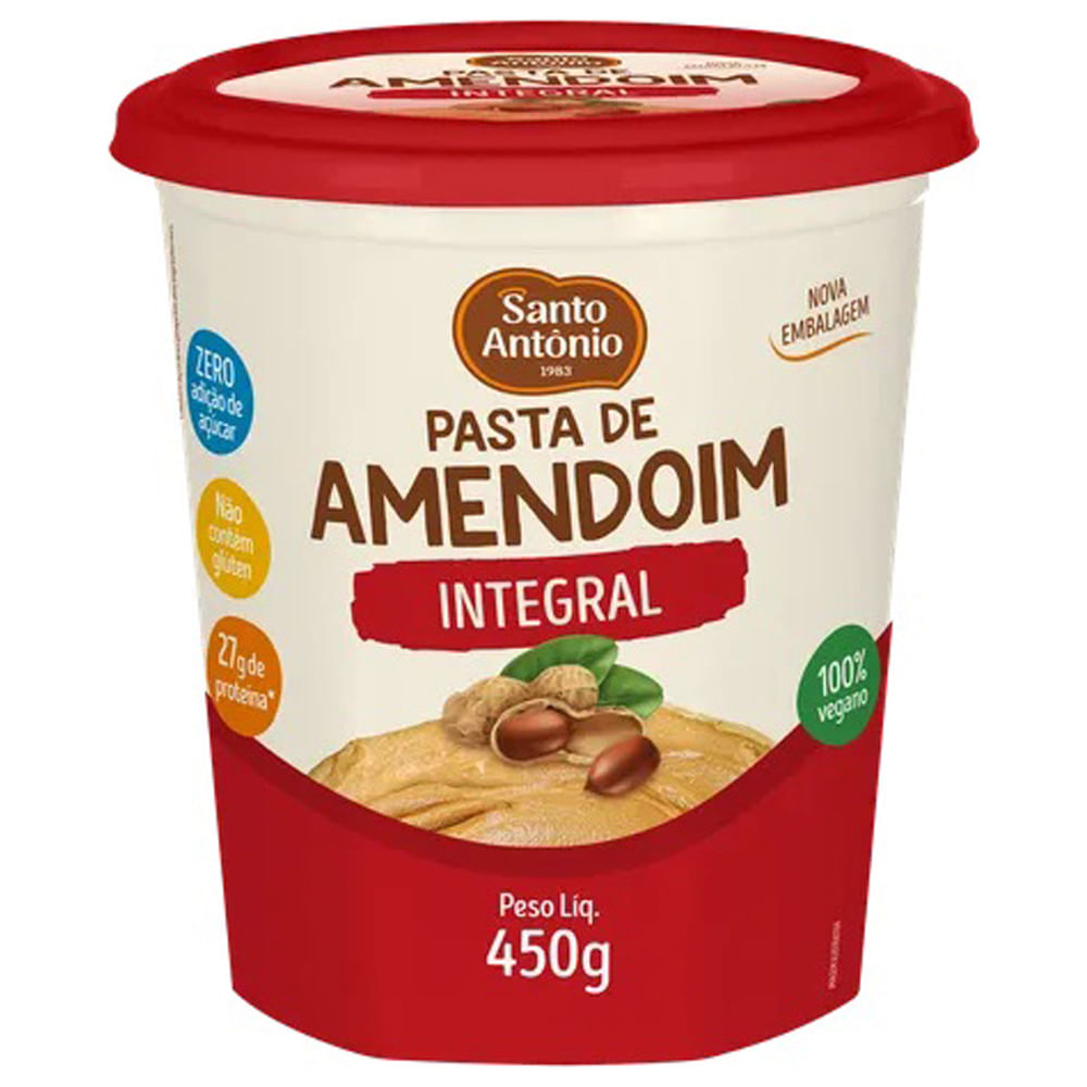 Pasta de Amendoim Santo Antônio Integral 450g