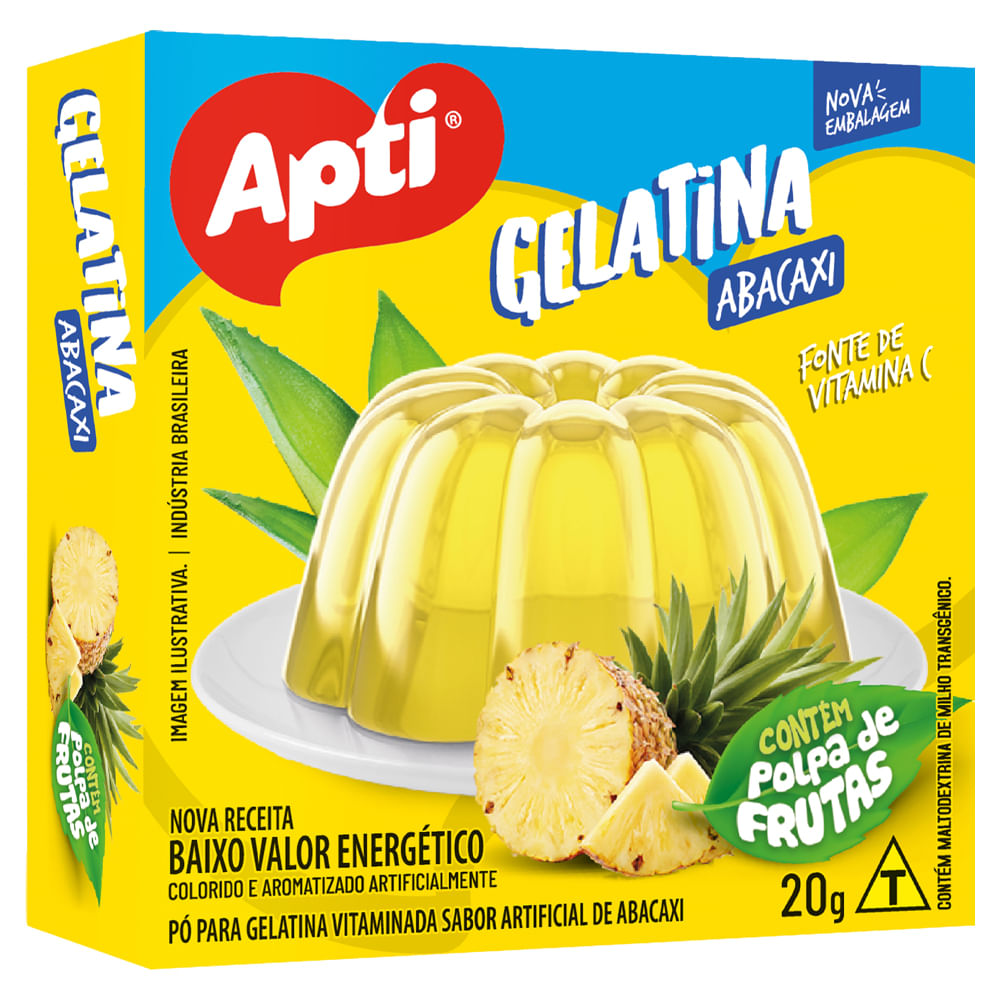Gelatina em Pó Apti Sabor Abacaxi 20g