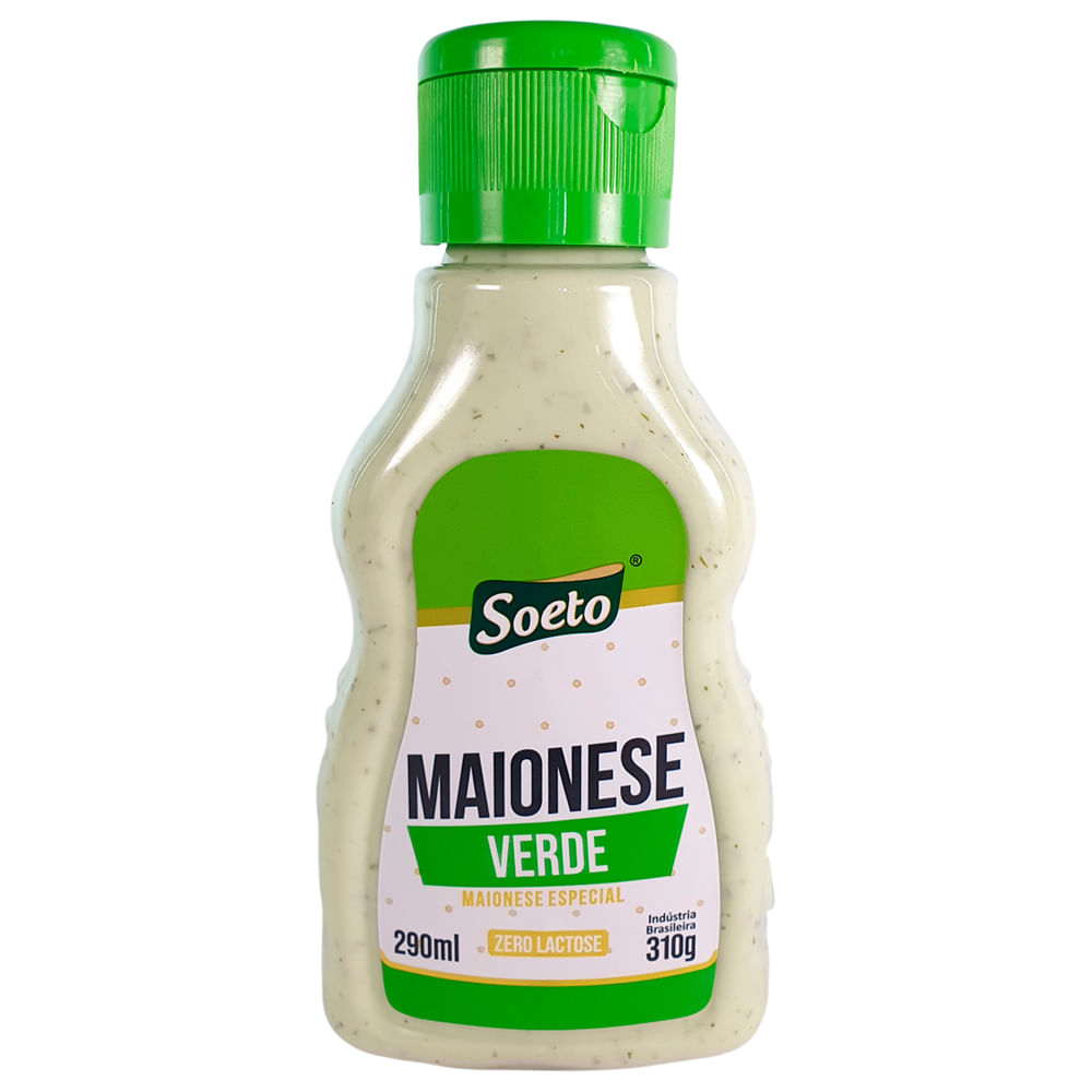 Maionese Soeto Zero Lactose Verde Squeeze 310g