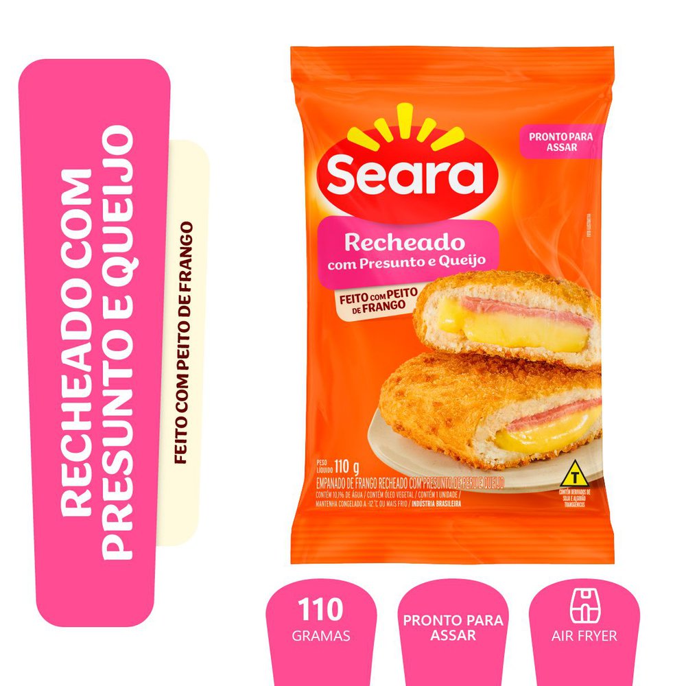 Frango Empanado Seara Recheado Presunto e Queijo 110g