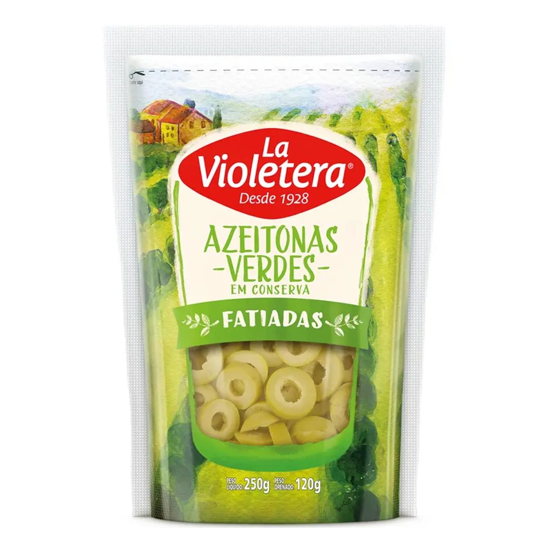 Azeitonas Verdes La Violetera em Conserva Fatiadas 120g