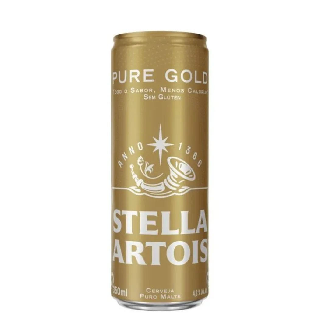 Cerveja Stella Artois Puro Malte Pure Gold sem Glúten Lata 350ml