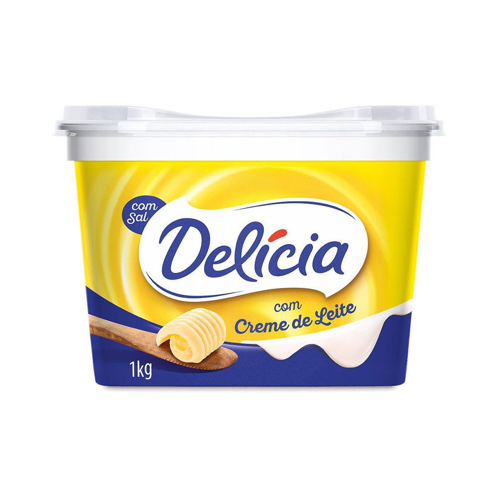 Margarina Delícia Com Creme de Leite e Sal 1kg Embalagem Econômica