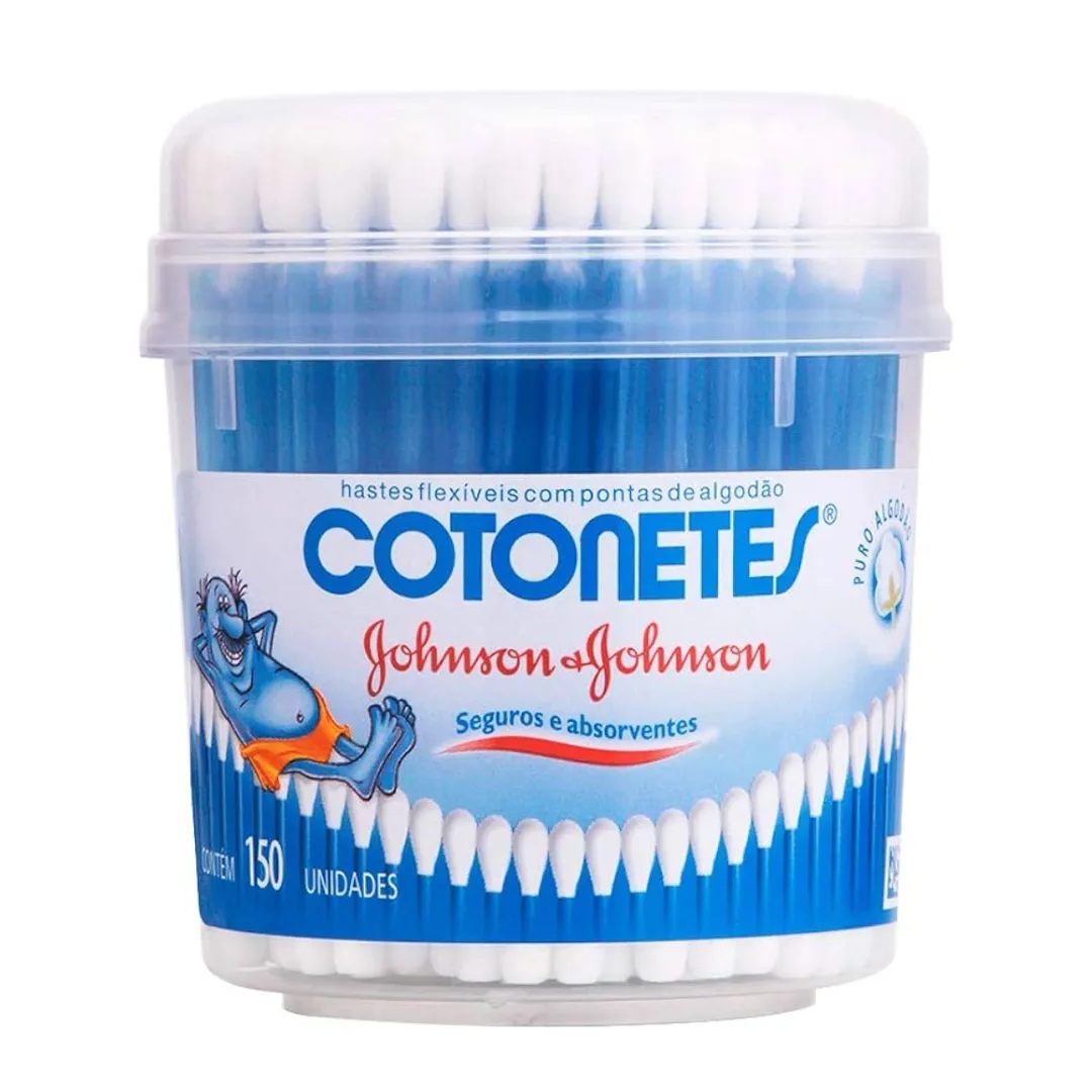 Hastes Flexíveis Johnson&Johnson Cotonetes Pote com 150 Unidades