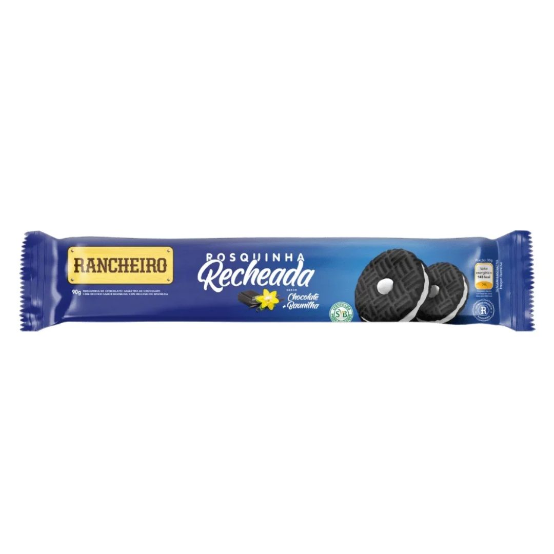 Rosquinha Recheada Rancheiro Chocolate e Baunilha 90g