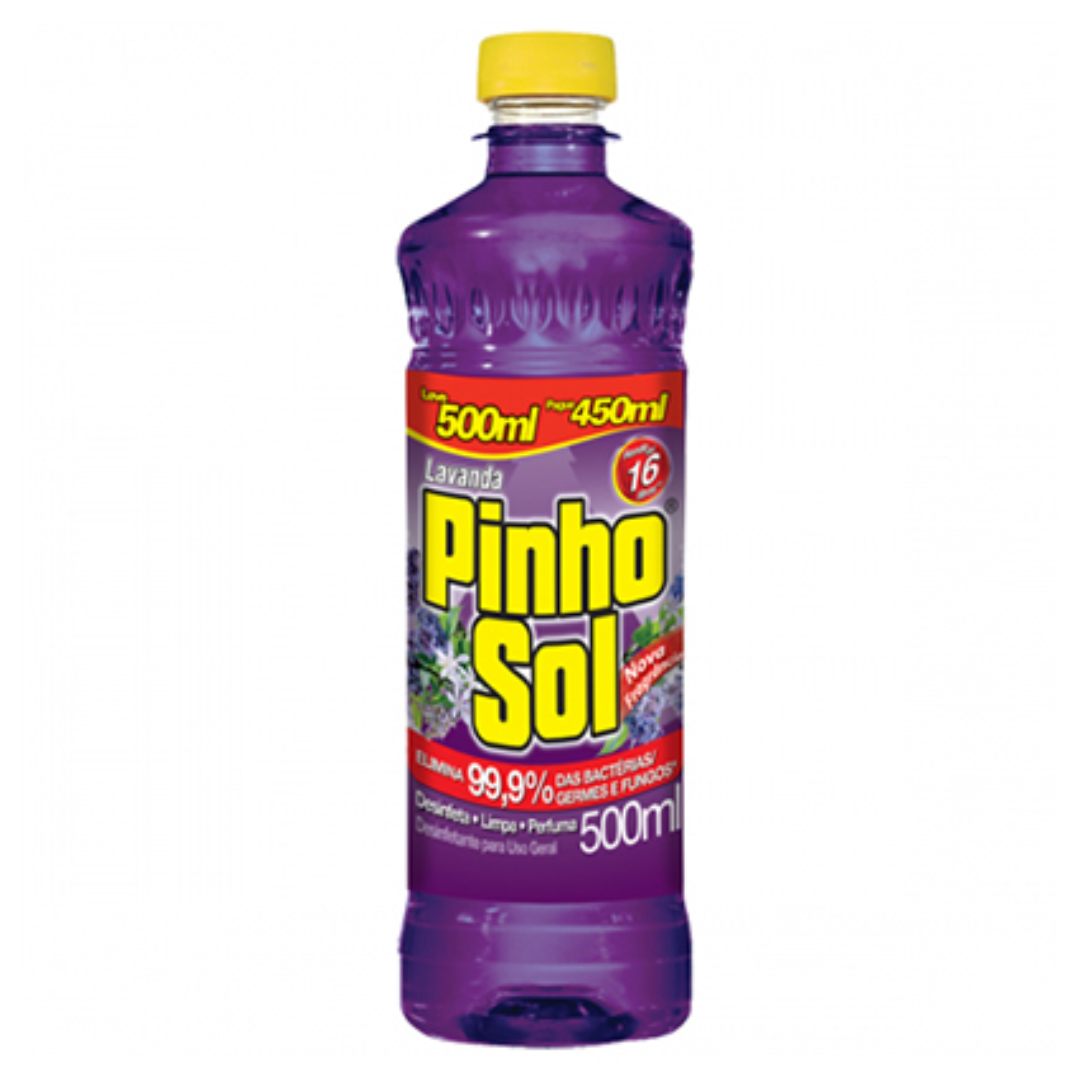 Desinfetante Pinho Sol Lavanda Leve 500ml Pague 450ml