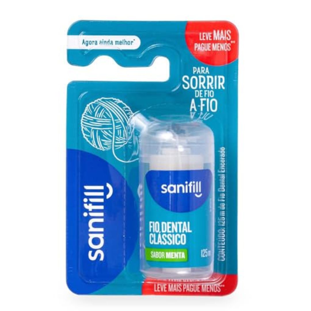 Fio Dental Sanifill Clássico Menta 125M