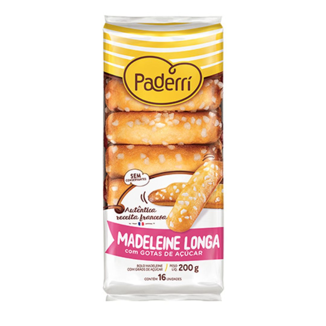 Bolo Madeleine Paderri Longa com Gotas de Açúcar 200g