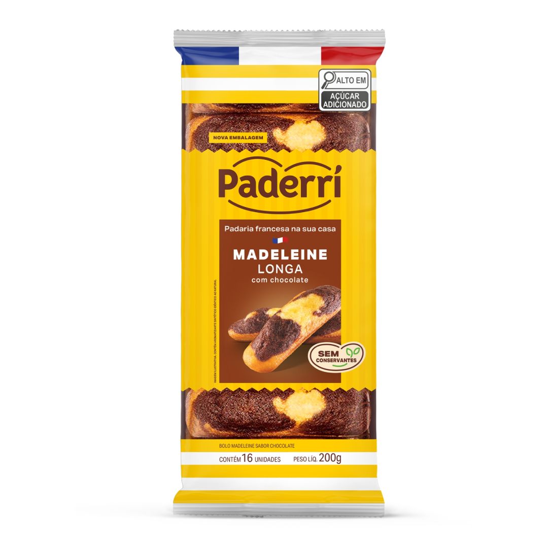 Bolo Madeleine Paderri Longa com Chocolate 200g