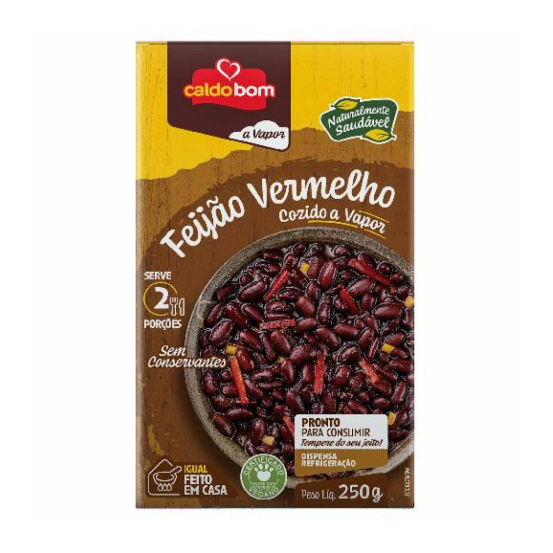 Feijão Vermelho Caldo Bom Cozido no Vapor 250g
