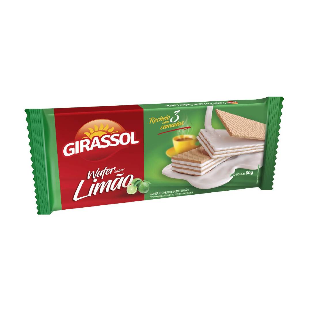 Biscoito Wafer Girassol Limão 60g