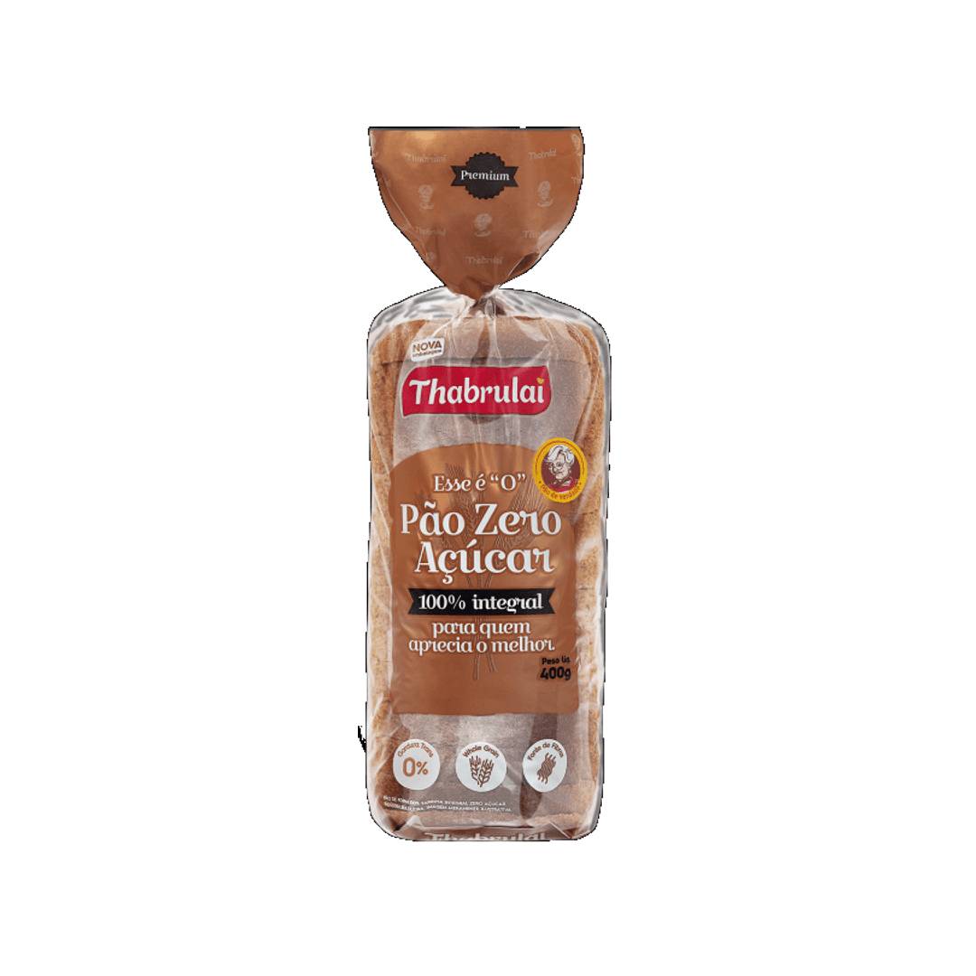Pão de Forma Thabrulai 100% Integral Zero Açúcar 400g