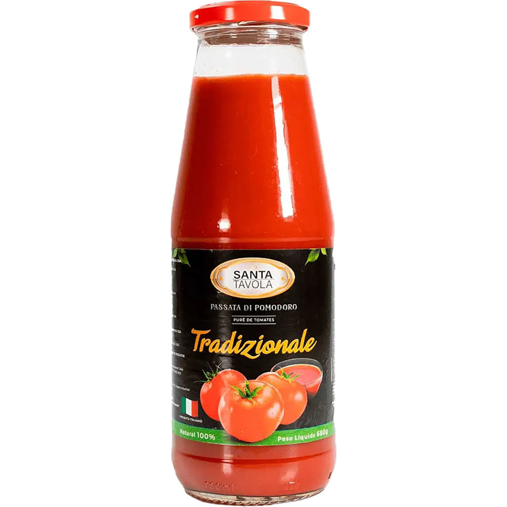 Passata de Tomate Santa Tavola com Manjericão Vidro 680g