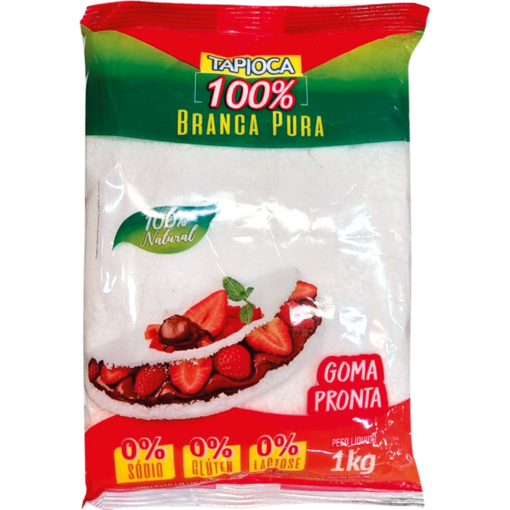 Massa Pronta Tapioca Branca Pura Leve 1kg Pague 800g