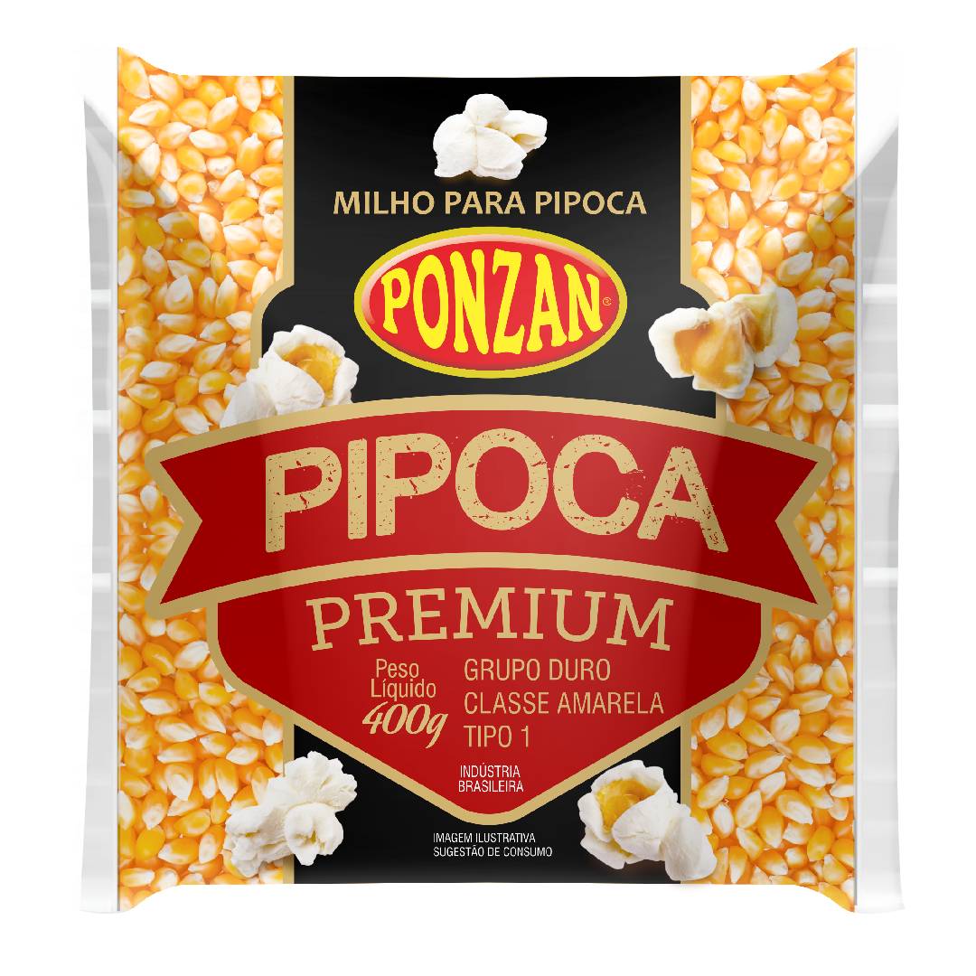 Milho para Pipoca Ponzan 400g Premium