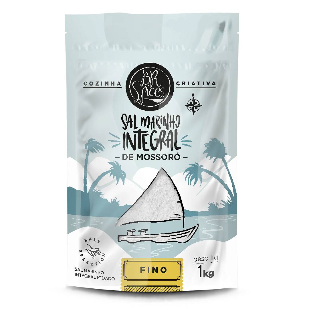 Sal Marinho Integral Fino BR Spices 1kg