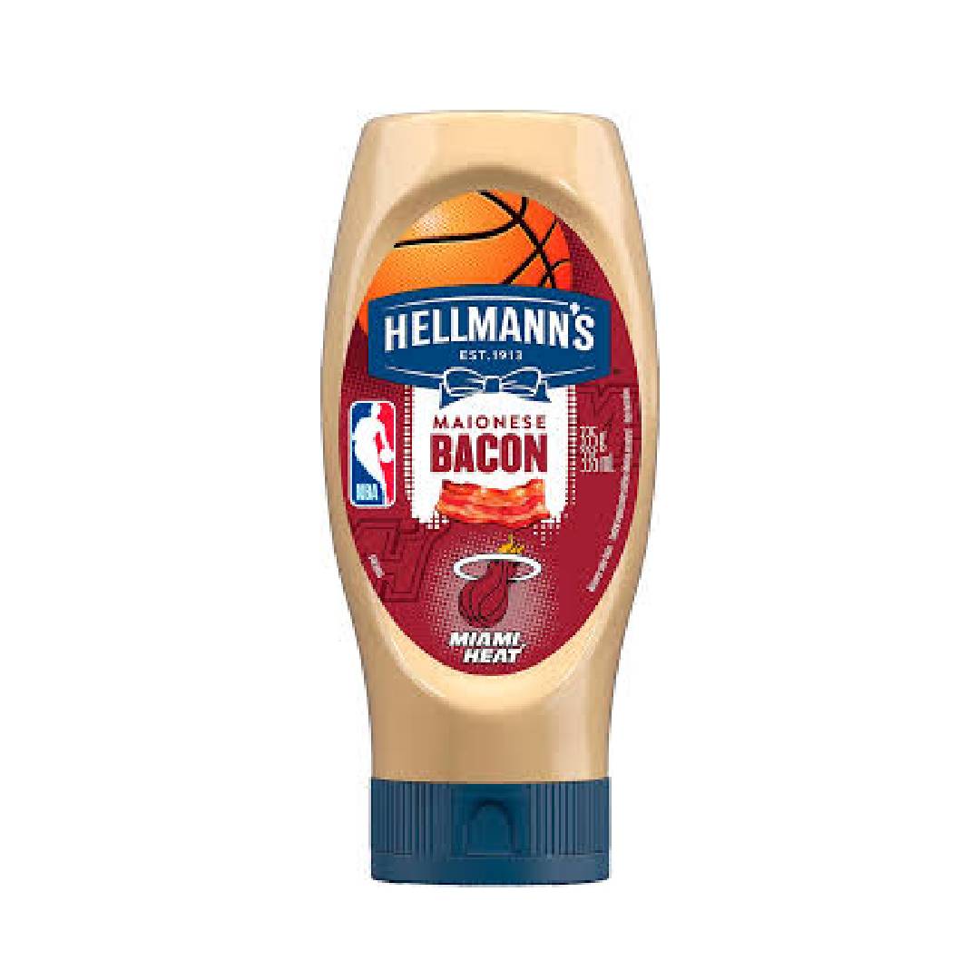 Maionese Hellmanns Squeeze Sabor Bacon NBA 335g