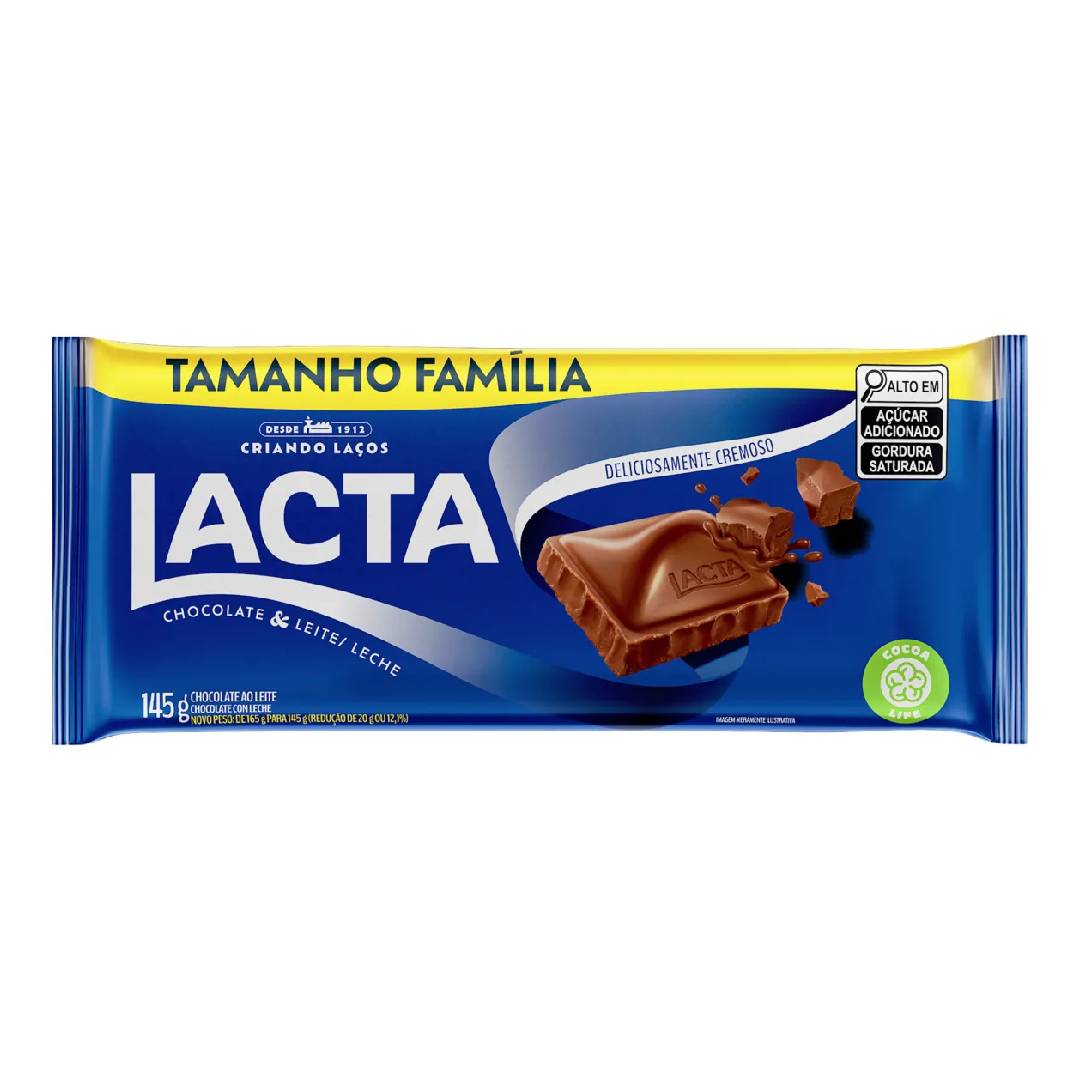 Chocolate em Barra Lacta ao Leite 145g