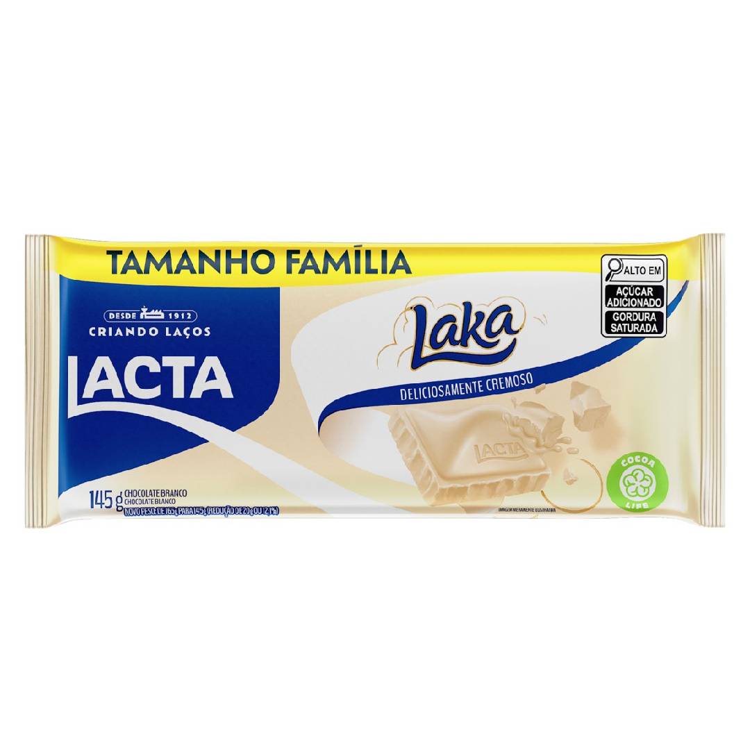 Chocolate em Barra Lacta Laka 145g