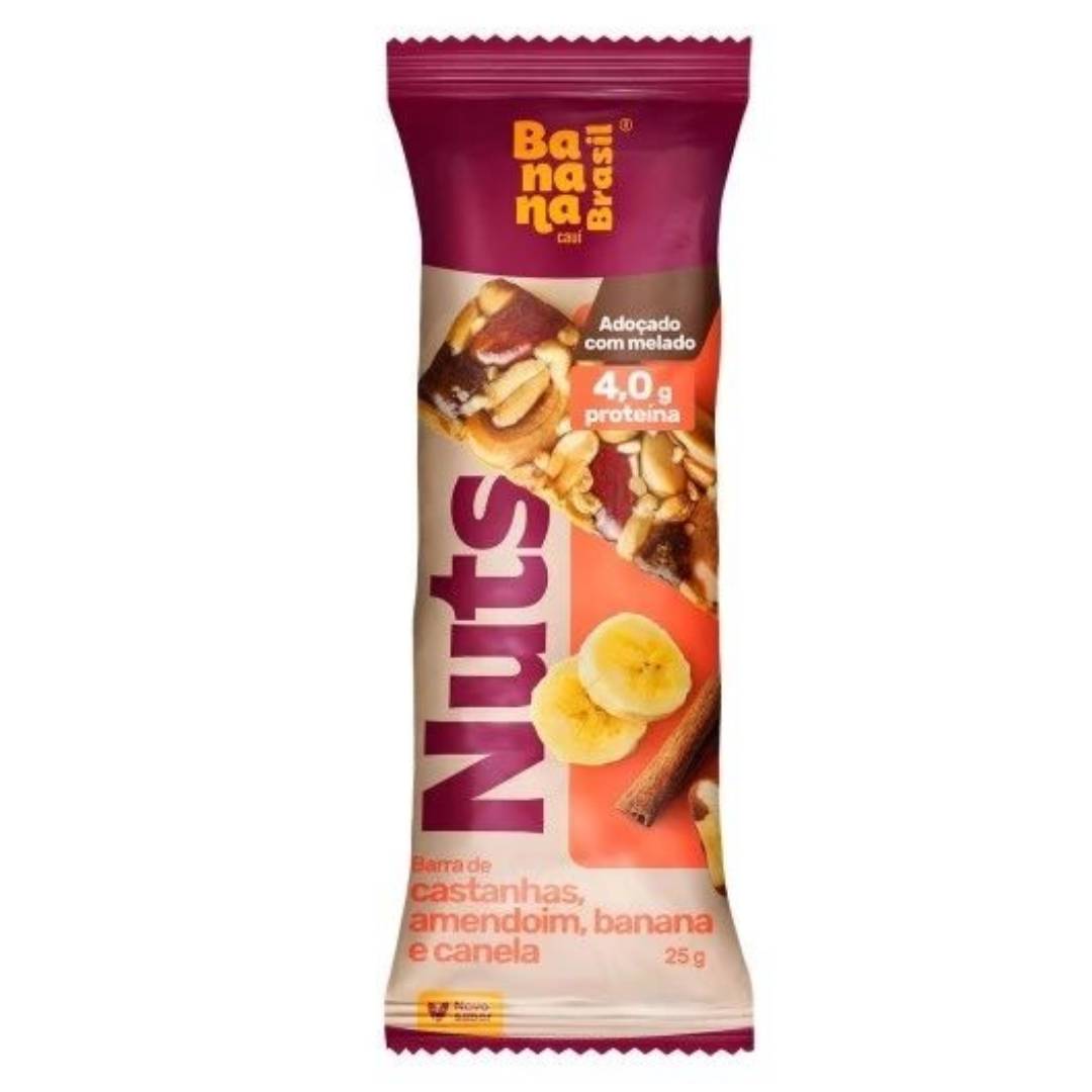 Barra de Cereal Banana Brasil Castanha, Amendoim e Banana 25g
