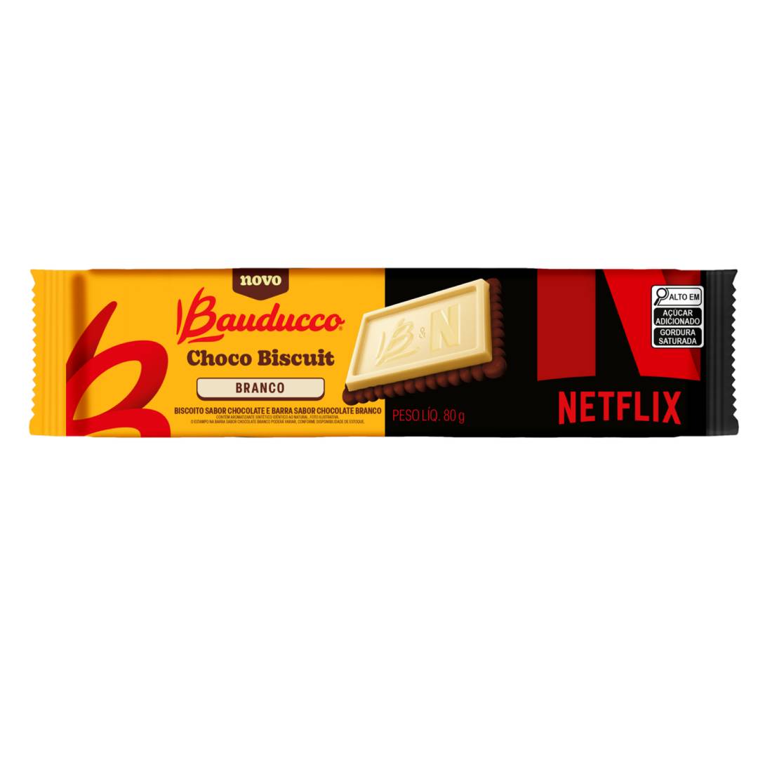 Biscoito Choco Biscuit Chocolate Branco Bauducco Netflix 80g