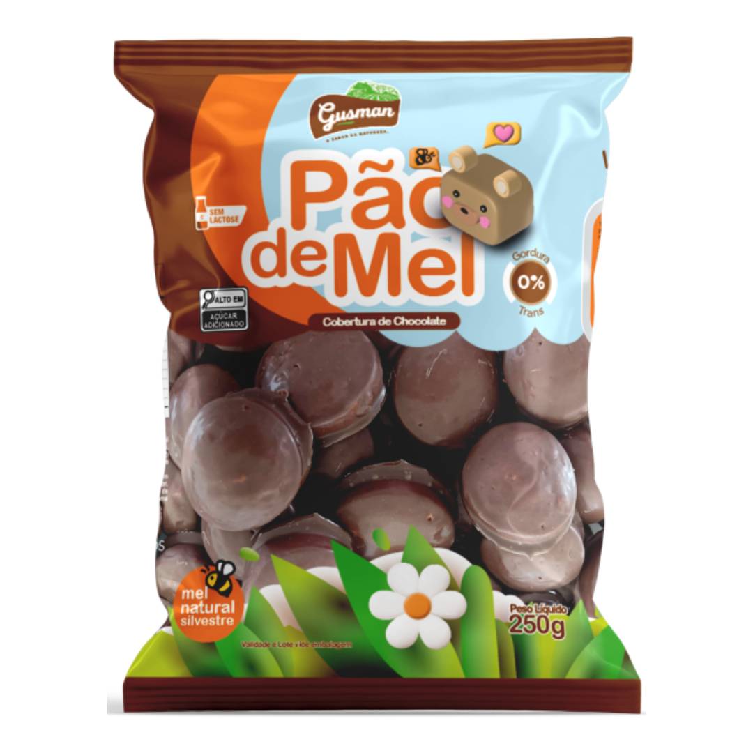 Pão de Mel Gusman com Cobertura de Chocolate 250g