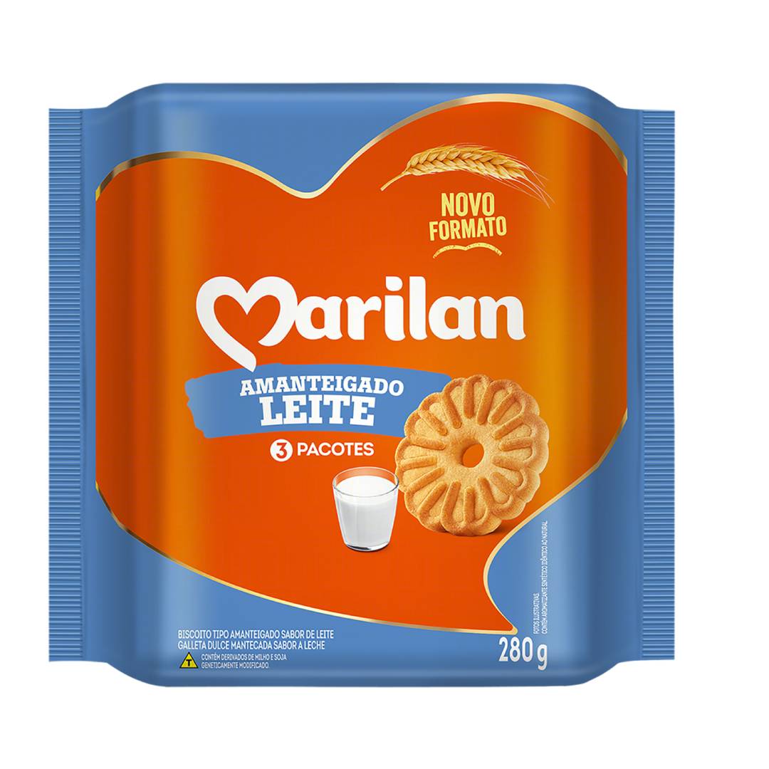 Biscoito Amanteigado Marilan 3 Leites 280g