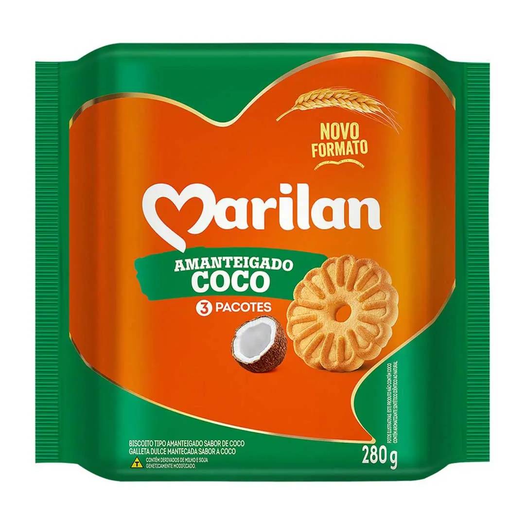 Biscoito Amanteigado Marilan Coco 280g
