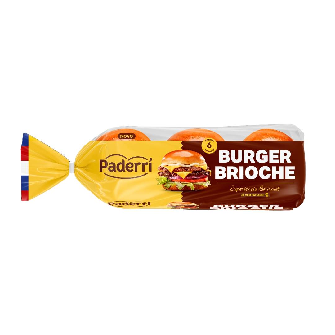 Pão de Hambúrguer Paderri Brioche 375g